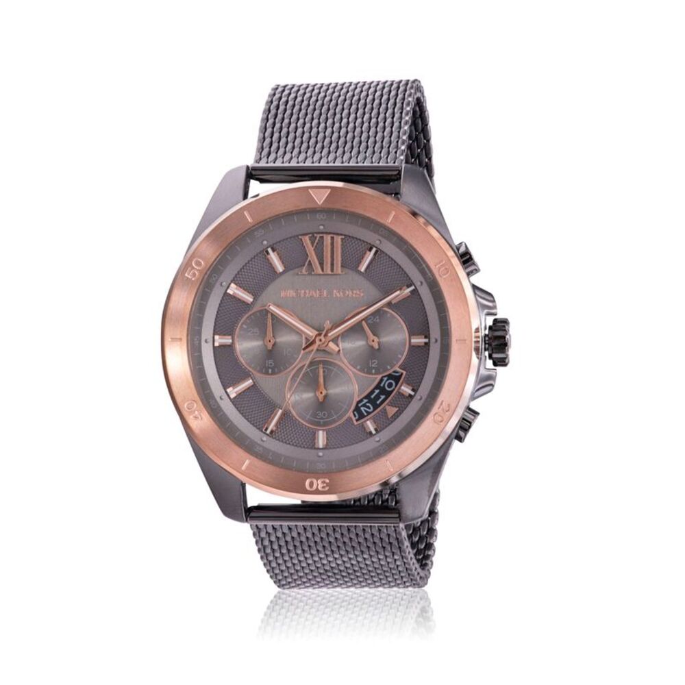 Michael Kors Brecken Gunmetal Stainless Steel Mesh Mens Watch